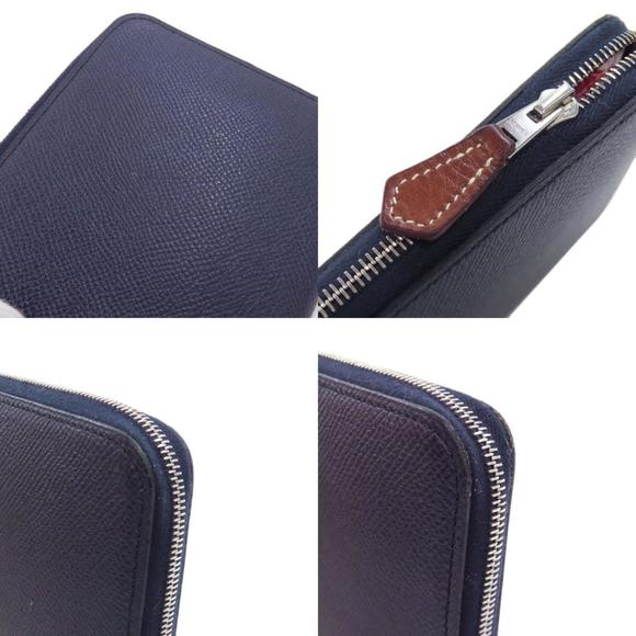 HERMES Azap Silk Long Indigo Wallet Epson Blue - Picture 9 of 11